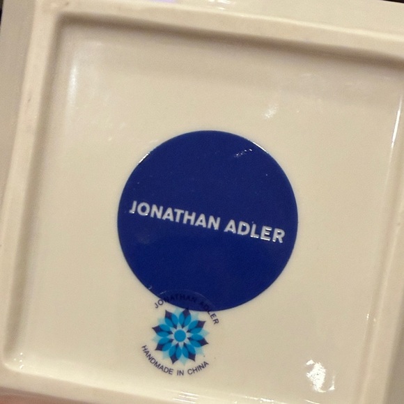 Jonathan Adler Full Dose Square Trinket Tray smoking lips with gold accents - Picture 3 of 7